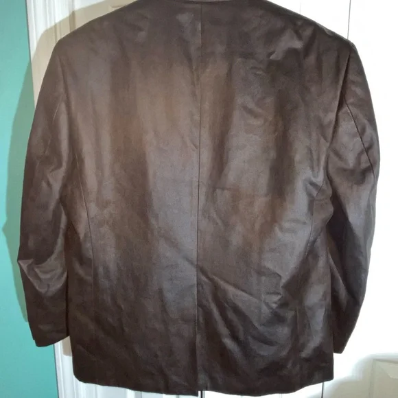 Ralph Lauren 44S Wax Coated Faux Suede Sport Coat Aged Brown Blazer MenAA07